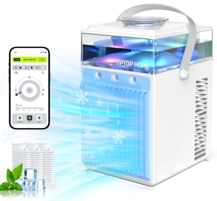 mobiele airco zonder slang, luchtkoeler, aircooler, beste luchtkoeler, Trotec PAE 50, Tristar AT-5445, CoolHome AC2207, Zennova Mini Airco, verkoeling zonder slang, 2026, zomercomfort