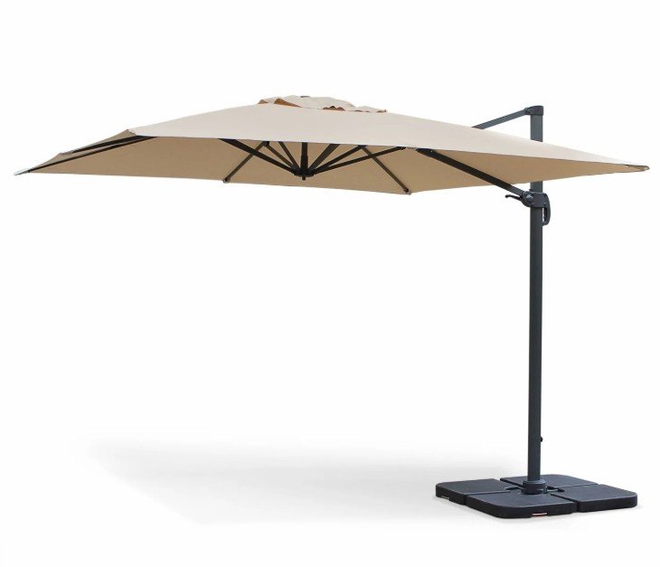 parasol met standaard, beste parasol, zweefparasol, hangparasol, terras parasol, balkon parasol, tuin parasol, schaduwdoek, House Nordic, Shadowline, Cane-Line, Alice's Garden, 2026, buitenzonwering