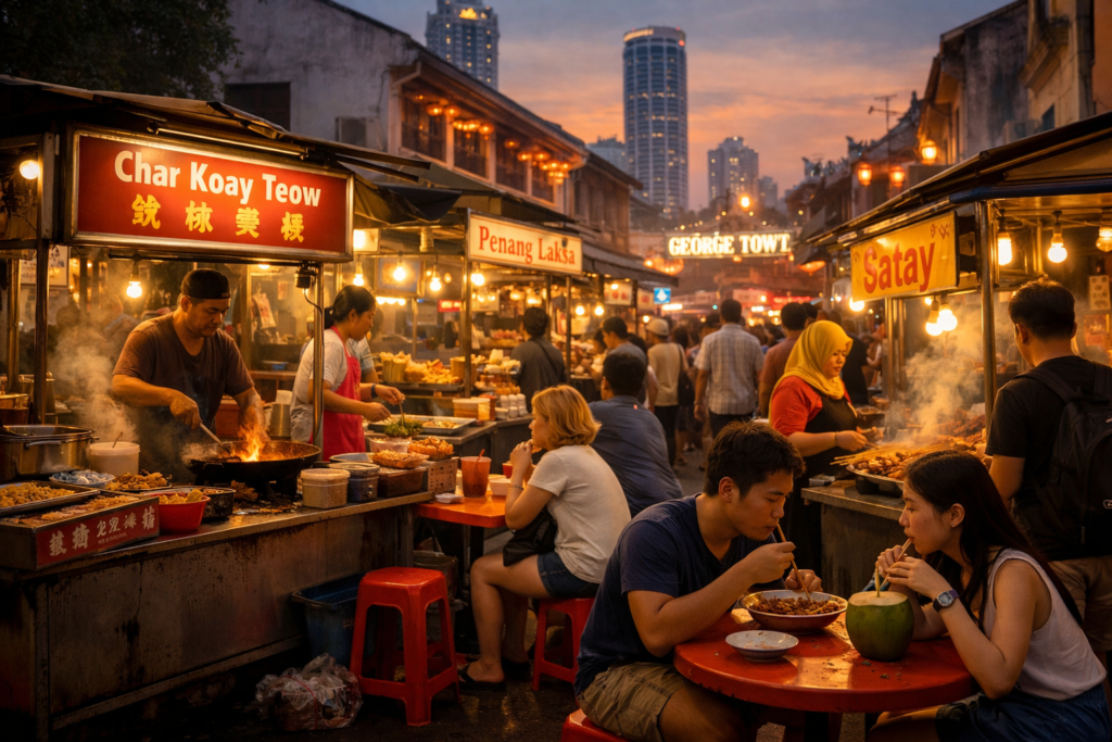 Penang, Maleisië, streetfood, eten, hawker centre, food tour, budget tips, premium restaurants, George Town, reistips