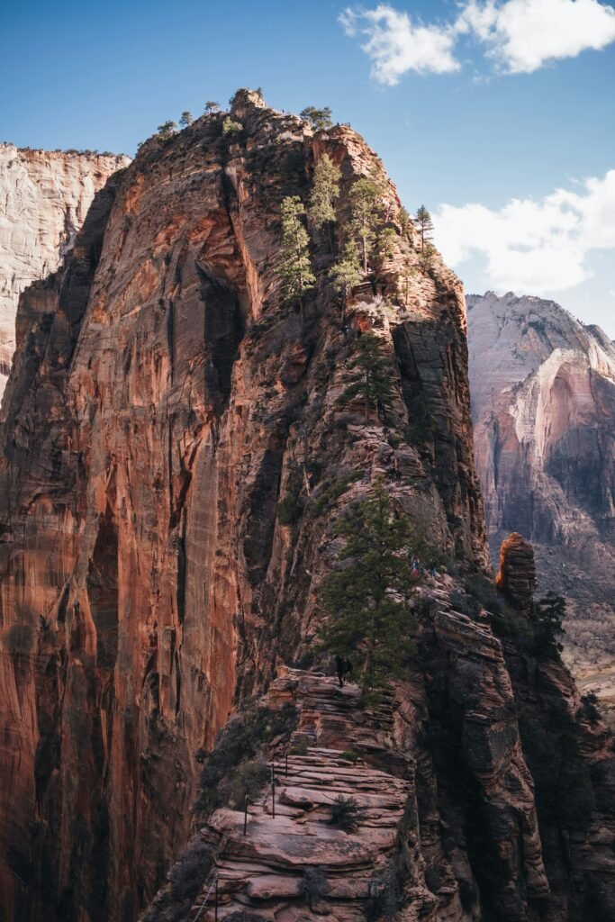 De klim met ijzeren ketting bij Angels Landing in Zion