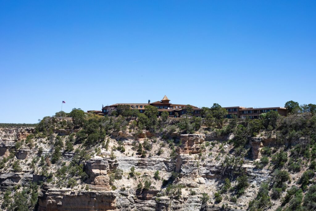 El Tovar Hotel met uitzicht over de Grand Canyon